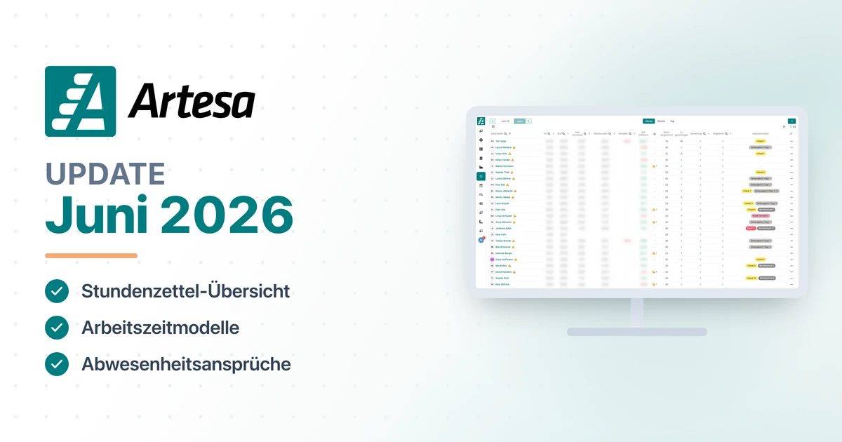 Update Juni 2026: Neue Funktionen in Artesa