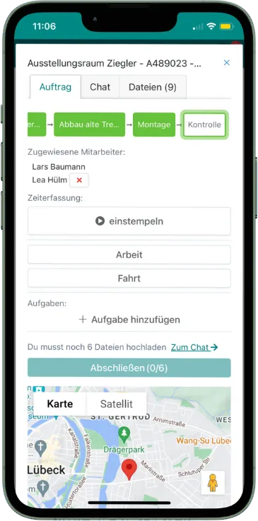 Dokumentationspflicht, um einen Auftrag abschließen zu können