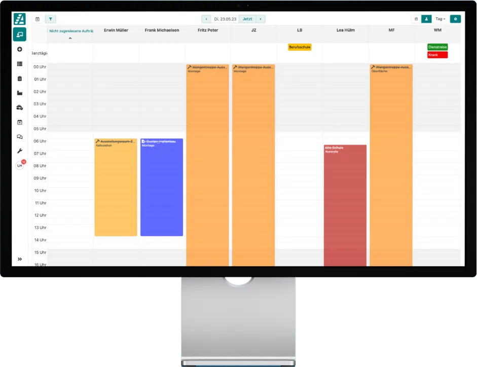 Stelle dir die Plantafel so ein, wie du sie brauchst. Mit unterschiedlichen Ansichten.
