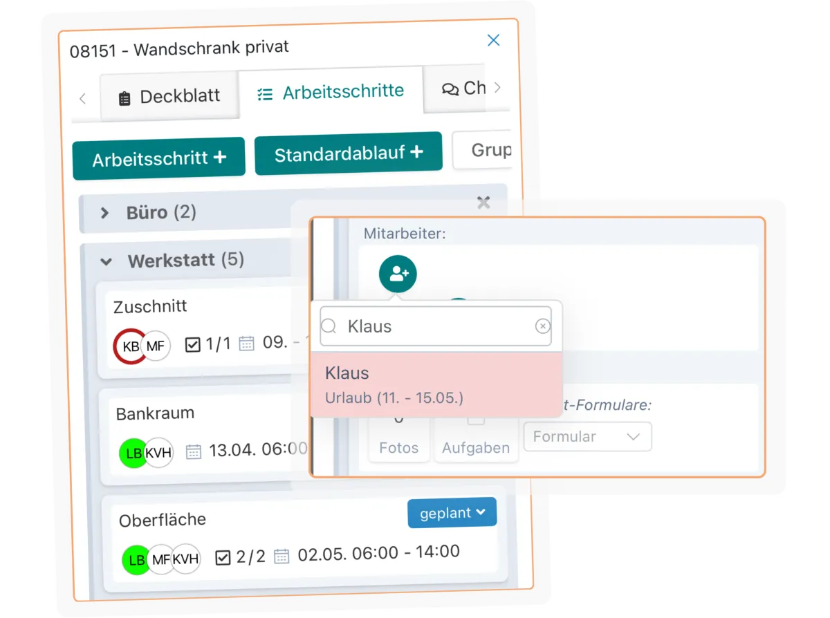 Abwesenheiten werden automatisch in deiner Planung berücksichtigt.