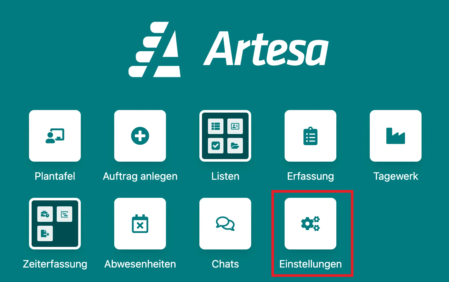Navigation Mitarbeitereinstellung