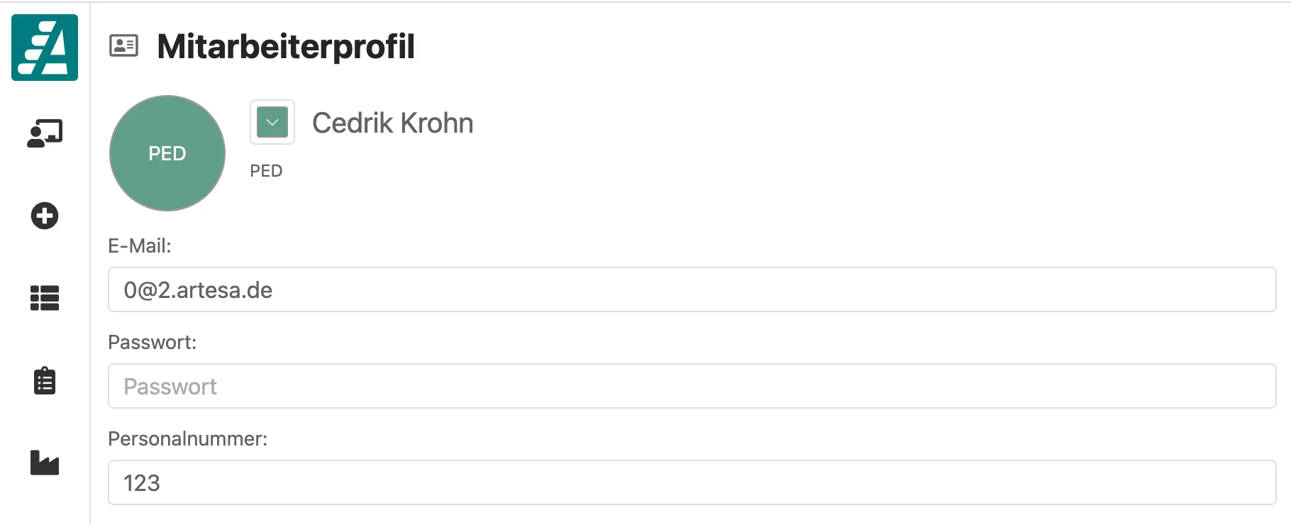 Personalnummer im Mitarbeiterprofil